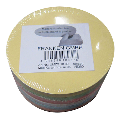 Artikelbild 2 für FRANKEN Moderationskarten farbsortiert Ø 19,5 cm, 300 Blatt, Artikelnummer 536495