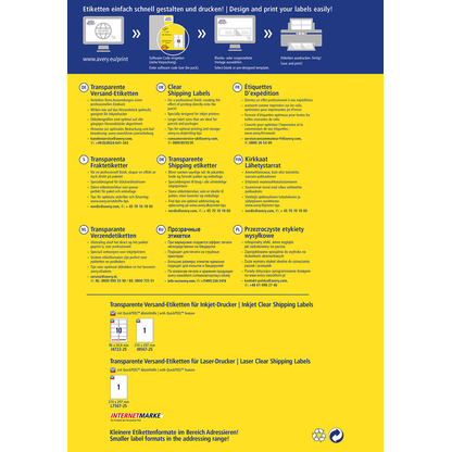 Artikelbild 3 für 250 AVERY Zweckform Folien-Versandetiketten J4722-25 transparent 96,0 x 50,8 mm, Artikelnummer 345322