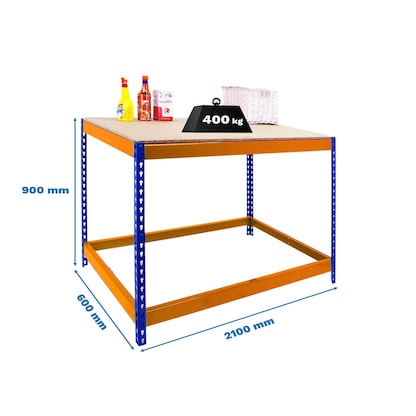 Artikelbild 2 für Simonrack Werkbank SIMONWORK BASIC 1 orange, blau 210,0 x 60,0 x 90,0 cm, Artikelnummer 979902