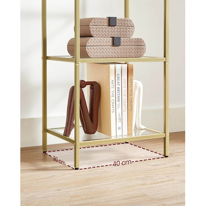 Artikelbild 5 für VASAGLE Bücherregal gold 40,0 x 30,0 x 124,5 cm, Artikelnummer 262507