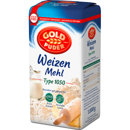 Artikelbild für GOLDPUDER Weizenmehl Type 1050 1,0 kg, Artikelnummer 647657