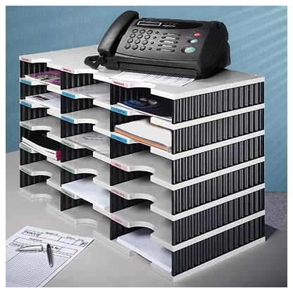 Artikelbild für styro Sortierstation Styrodoc grau/schwarz mit 18 Fächer, Artikelnummer 435784