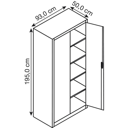 Artikelbild 2 für CP Stahlschrank C 2000 Acurado 9280-000 S10742 lichtgrau 93,0 x 50,0 x 195,0 cm, aufgebaut, Artikelnummer 303768