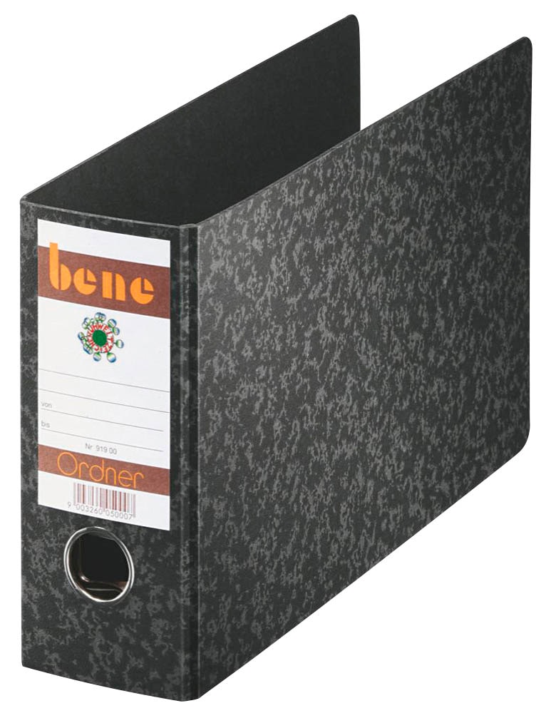 bene Spezial Ordner schwarz marmoriert Karton 7,5 cm DIN A5 quer, 1 St ...