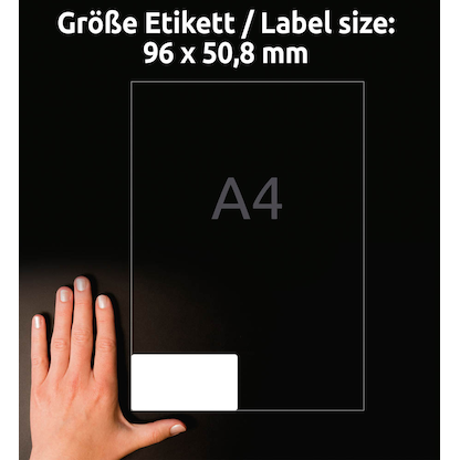 Artikelbild 8 für 250 AVERY Zweckform Folien-Versandetiketten J4722-25 transparent 96,0 x 50,8 mm, Artikelnummer 345322