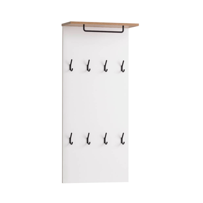 Artikelbild 2 für MÖBELPARTNER Wandgarderobe Jelda 154711 weiß Holz 8 Haken 50,0 x 110,6 cm, Artikelnummer 172417