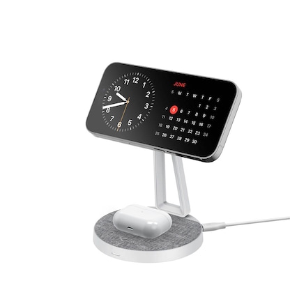Artikelbild 2 für XLAYER MagFix Pro 2 in 1 Induktive Ladestation grau, weiß, 15 Watt, Artikelnummer 256129