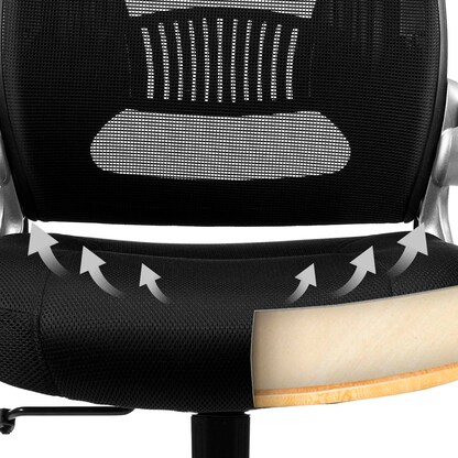 Artikelbild 4 für SONGMICS Bürostuhl, OBN86BK Stoff schwarz, Gestell silber, Artikelnummer 262747