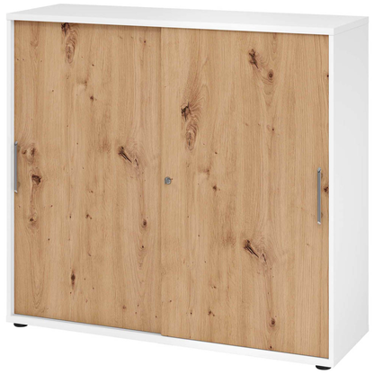 Artikelbild für HAMMERBACHER Schiebetürenschrank, V1753S/W/R/RE asteiche, weiß 2 Fachböden 120,0 x 40,0 x 110,0 cm, Artikelnummer 377038