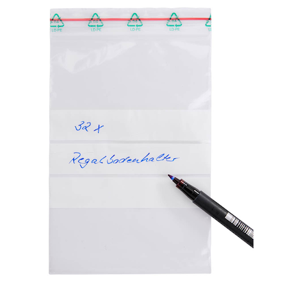 Artikelbild 2 für 100 Druckverschlussbeutel 50 µm 20,0 x 30,0 cm, mit Textfeld, Artikelnummer 647842