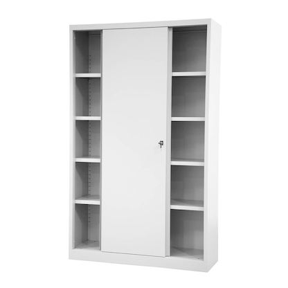 Artikelbild 6 für BISLEY Schiebetürenschrank ECO, SD12194S645 lichtgrau 4 Fachböden 120,0 x 43,0 x 198,0 cm, Artikelnummer 437541