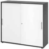 Artikelbild 1 für HAMMERBACHER Schiebetürenschrank, V1753S/G/W/RE grafit, weiß 2 Fachböden 120,0 x 40,0 x 110,0 cm, Artikelnummer 377048