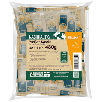 Artikelbild 10 für HELLMA Weißer Kandis Zuckersticks, 80x 6,0 g, Artikelnummer 106027