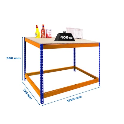 Artikelbild 2 für Simonrack Werkbank SIMONWORK BASIC 1 orange, blau 120,0 x 75,0 x 90,0 cm, Artikelnummer 980779