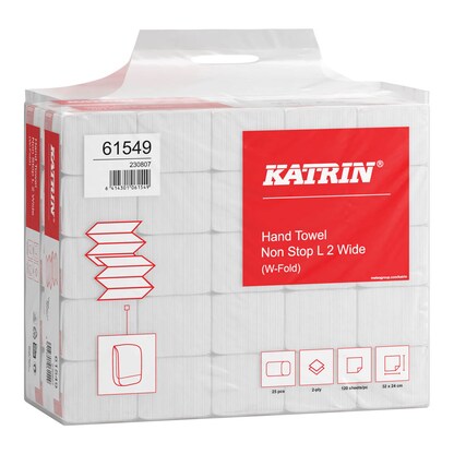 Artikelbild 2 für KATRIN Papierhandtücher 61549 Non Stop L2 Interfold-Falzung 2-lagig 3.000 Tücher, Artikelnummer 533479