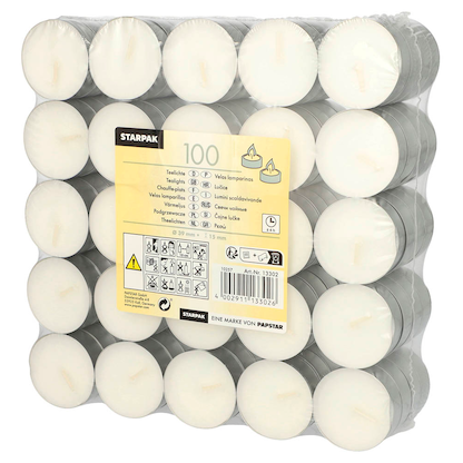 Artikelbild 4 für 100 STARPAK Teelichter weiß, Artikelnummer 452532