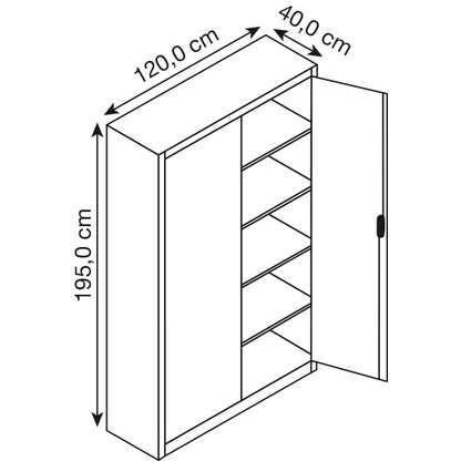 Artikelbild 3 für CP Metallschrank C 2000 Acurado 9460-000 S10945 verkehrsweiß 120,0 x 40,0 x 195,0 cm, aufgebaut, Artikelnummer 413486