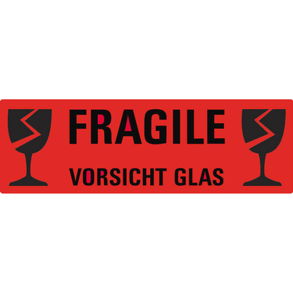 Artikelbild 2 für 10 AVERY Zweckform Warnetiketten 3050 rot »Fragile Vorsicht Glas« 119,0 x 38,0 mm, Artikelnummer 892481