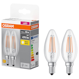 Artikelbild 1 für 2 OSRAM LED-Lampen Base CLASSIC B40 Multipack E14 4 W klar, Artikelnummer 144277
