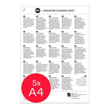 Artikelbild 7 für 5 GBC Reinigungsblätter für Laminiergeräte matt für A3, A4, Artikelnummer 650209