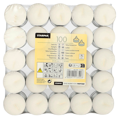 Artikelbild 2 für 100 STARPAK Teelichter weiß, Artikelnummer 452532