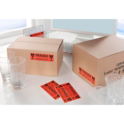 Artikelbild 3 für 10 AVERY Zweckform Warnetiketten 3050 rot »Fragile Vorsicht Glas« 119,0 x 38,0 mm, Artikelnummer 892481
