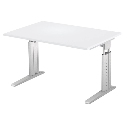 Artikelbild für HAMMERBACHER US12 höhenverstellbarer Schreibtisch lichtgrau rechteckig, C-Fuß-Gestell silber 120,0 x 80,0 cm, Artikelnummer 865384