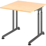 Artikelbild 1 für HAMMERBACHER ZS08 höhenverstellbarer Schreibtisch ahorn quadratisch, C-Fuß-Gestell grau 80,0 x 80,0 cm, Artikelnummer 992149