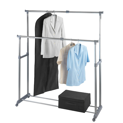 Artikelbild 7 für WENKO Teleskop-Garderobe Twin Bars grau Metall 95,0-163,0 x 98,0-168,0 cm, Artikelnummer 817546