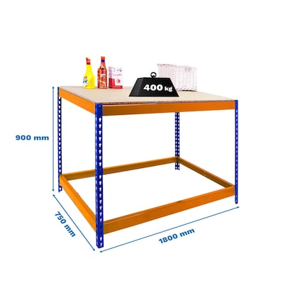 Artikelbild 2 für Simonrack Werkbank SIMONWORK BASIC 1 orange, blau 180,0 x 75,0 x 90,0 cm, Artikelnummer 980757
