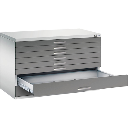 Artikelbild für CP 7100 Planschrank lichtgrau, stahlgrau 8 Schubladen 110,0 x 76,5 x 76,0 cm, Artikelnummer 682652