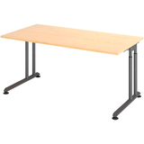 Artikelbild 1 für HAMMERBACHER ZS16 höhenverstellbarer Schreibtisch ahorn rechteckig, C-Fuß-Gestell grau 160,0 x 80,0 cm, Artikelnummer 992313