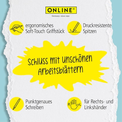 Artikelbild 5 für ONLINE® magiXX Classic Gelschreiber blau/silber 0,7 mm, Schreibfarbe: blau, 1 St., Artikelnummer 237907