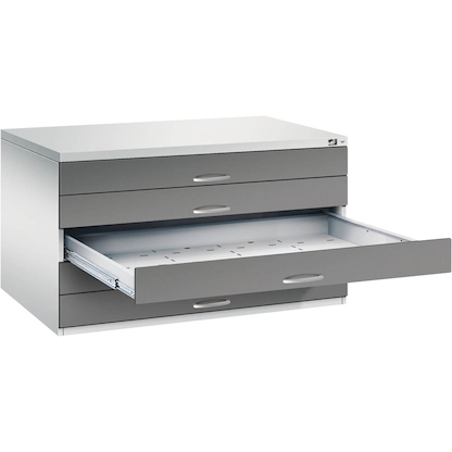 Artikelbild für CP 7200 Planschrank lichtgrau, stahlgrau 5 Schubladen 135,0 x 96,0 x 76,0 cm, Artikelnummer 682810