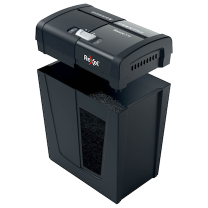 Artikelbild 6 für Rexel Secure X10 Aktenvernichter mit Partikelschnitt P-4, 4 x 40 mm, bis 10 Blatt, schwarz, Artikelnummer 437224