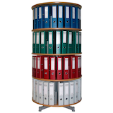 Artikelbild 1 für reef Ordnerdrehsäule buche bis zu 96 Ordner, Etagen einzeln drehbar, H: 158,0 cm, Artikelnummer 677922