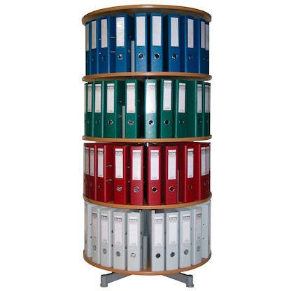 Artikelbild für reef Ordnerdrehsäule buche bis zu 96 Ordner, Etagen einzeln drehbar, H: 158,0 cm, Artikelnummer 677922