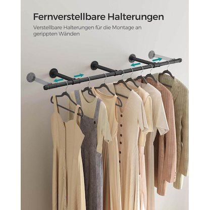 Artikelbild 5 für SONGMICS Wandgarderobe schwarz Metall 170,0 x 7,0 cm, Artikelnummer 290308