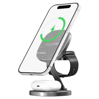 Artikelbild 8 für XLAYER MagFix Pro 3 in 1 Induktive Ladestation grau, 15 Watt, Artikelnummer 256137