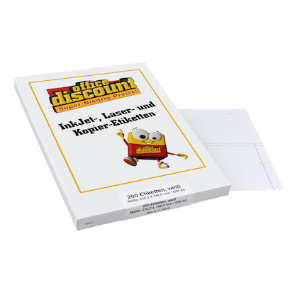 Artikelbild für 200 office discount Etiketten weiß 210,0 x 148,0 mm, Artikelnummer 711630
