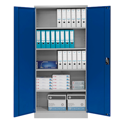 Artikelbild 6 für AKTION: Gürkan Stahlschrank 108850 lichtgrau, enzianblau 92,0 x 42,0 x 195,0 cm, zerlegt, Artikelnummer 118012