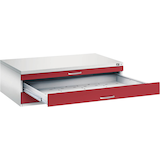 Artikelbild 1 für CP 7200 Planschrank lichtgrau, rubinrot 3 Schubladen 135,0 x 96,0 x 42,0 cm, Artikelnummer 682702