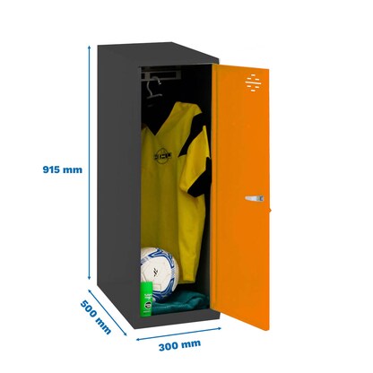 Artikelbild 2 für Simonrack Spind SIMONLOCKER DISM SINGLE anthrazit, orange 8425437116575, 1 Schließfach 30,0 x 50,0 x 91,5 cm, Artikelnummer 354906