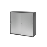 Artikelbild 1 für HAMMERBACHER Schiebetürenschrank 1753S, V1753S/G/S/BM grafit, silber 2 Fachböden 120,0 x 40,0 x 110,0 cm, Artikelnummer 376839