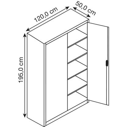 Artikelbild 3 für CP Metallschrank C 2000 Acurado 9480-000 S10823 feuerrot 120,0 x 50,0 x 195,0 cm, aufgebaut, Artikelnummer 413498