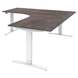 Artikelbild 1 für röhr Imperia elektrisch höhenverstellbarer Schreibtisch quarzit fünfeckig, T-Fuß-Gestell weiß 180,0/200,0 x 80,0/200,0 cm, Artikelnummer 496204