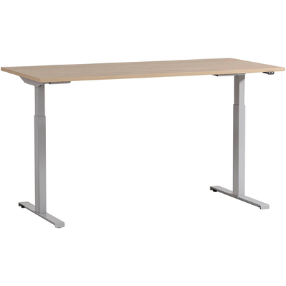 Artikelbild 6 für MÖBELPARTNER Antero elektrisch höhenverstellbarer Schreibtisch eiche rechteckig, T-Fuß-Gestell silber 160,0 x 75,0 cm, Artikelnummer 172526