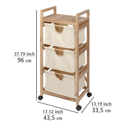 Artikelbild 2 für WENKO Etagenwagen Acina braun 43,5 x 33,5 x 96,0 cm, Artikelnummer 811131