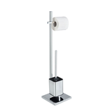 Artikelbild 1 für WENKO WC-Garnitur Quadro silber Metall, Artikelnummer 811964