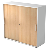 Artikelbild 1 für HAMMERBACHER Schiebetürenschrank, V1753S/W/E/RE weiß, eiche 2 Fachböden 120,0 x 40,0 x 110,0 cm, Artikelnummer 593018